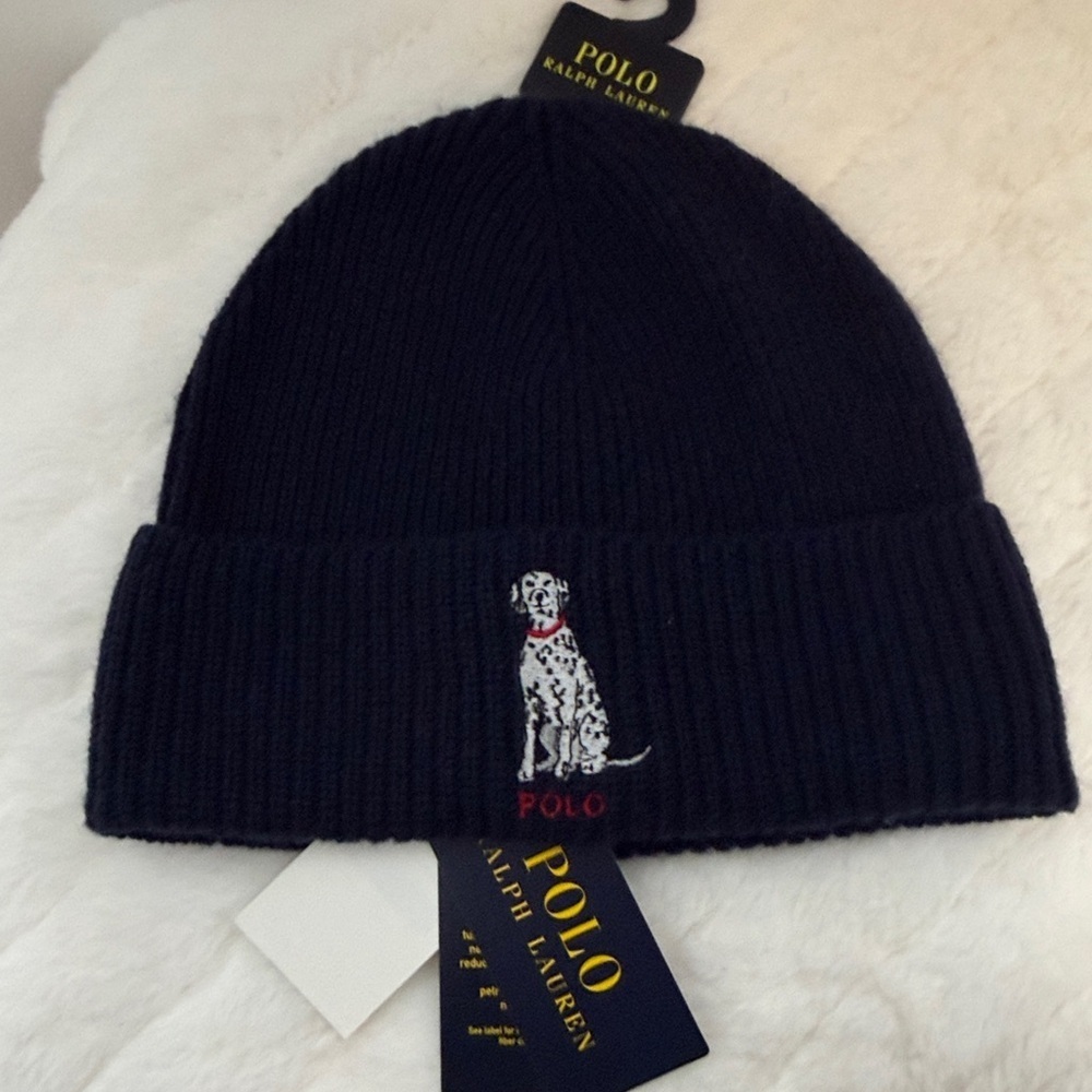 NWT Polo Ralph Lauren Dalmatian Beanie - Picture 2 of 5